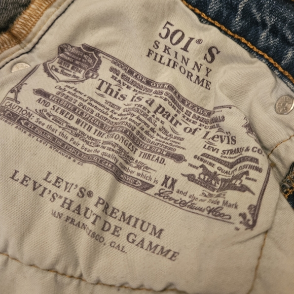 Levi's Original 501 Skinny Jeans (27x28) - Picture 6 of 7